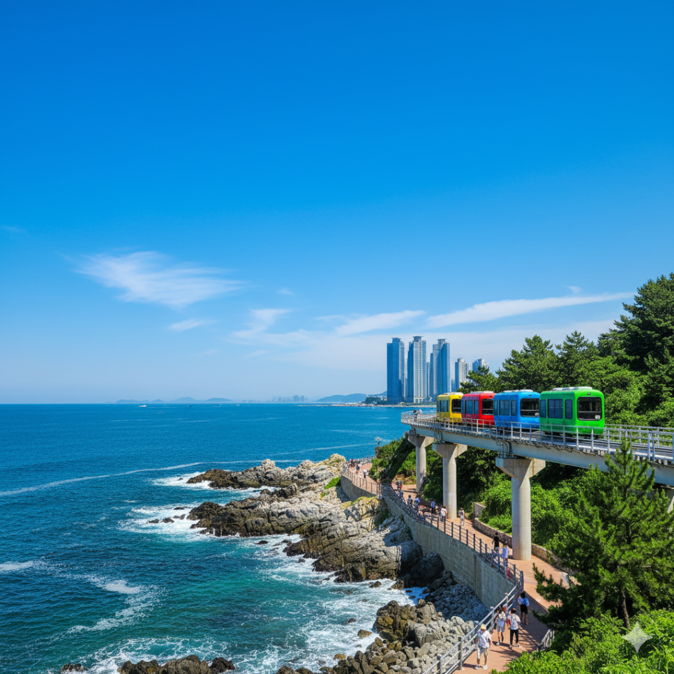 海雲台ブルーラインパーク、海を走る癒しの列車旅