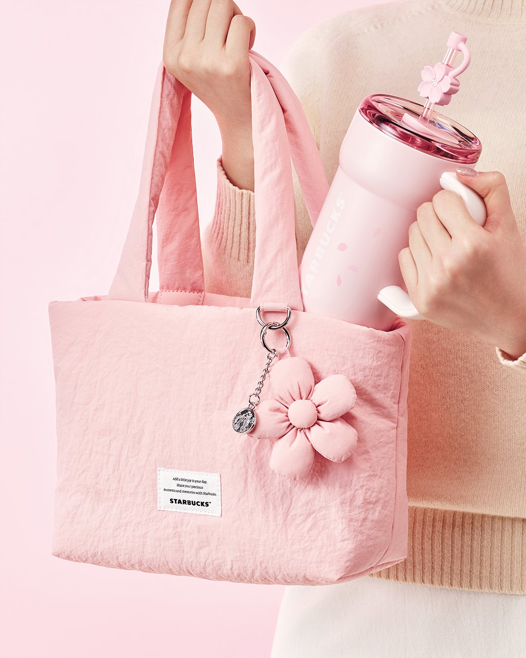 韓国スタバ春MD公開、猫×桜デザインが登場