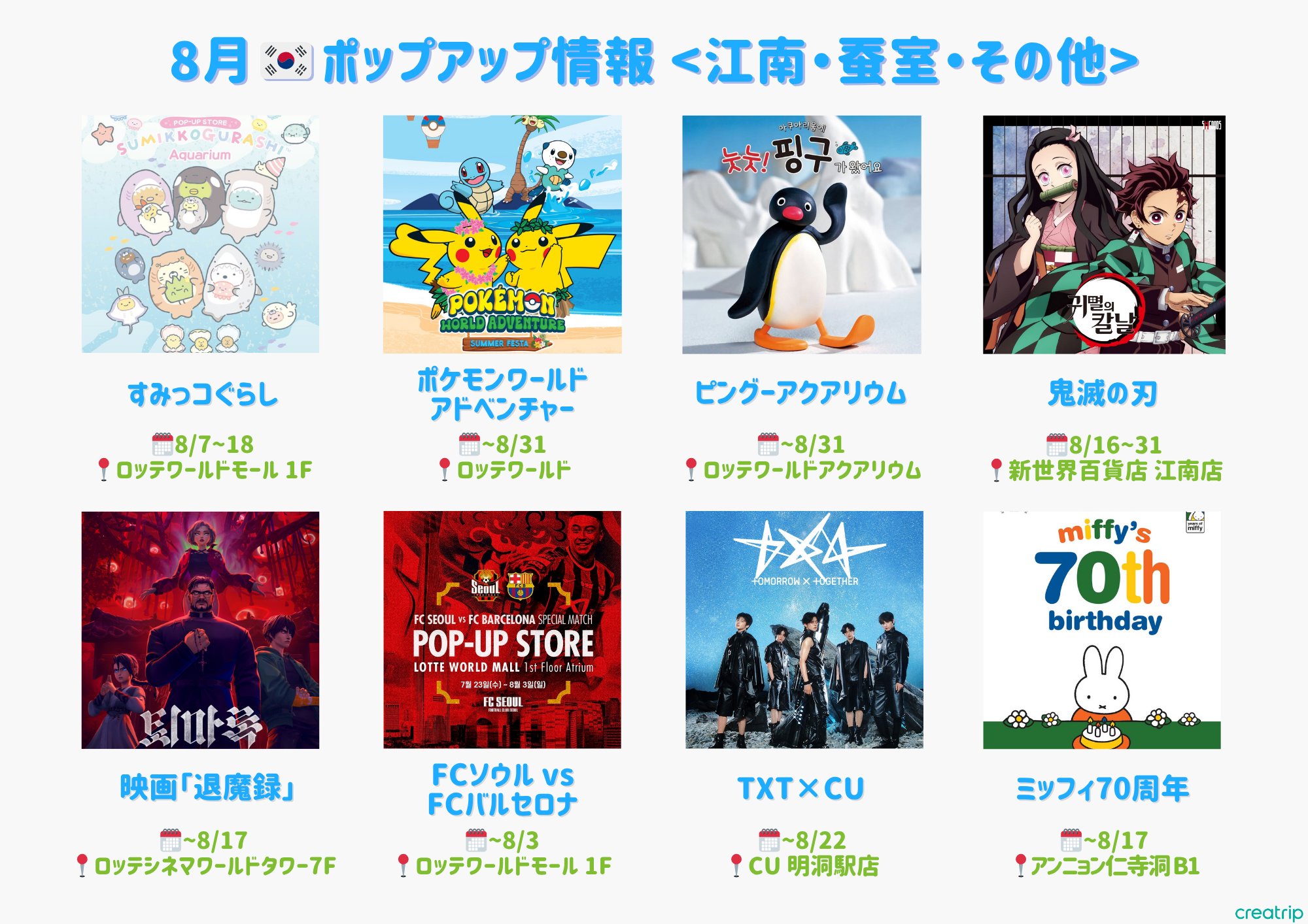 夏休みの渡韓勢に！保存推奨のポップアップまとめ2025年8月版