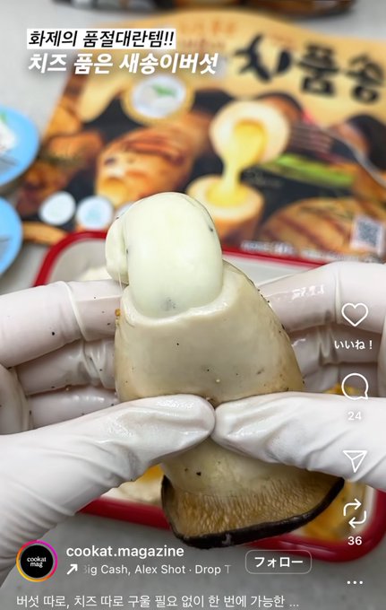 インスタでバズってたチーズ入りエリンギ、1ヶ月待ったけど一回は食べる価値あり！