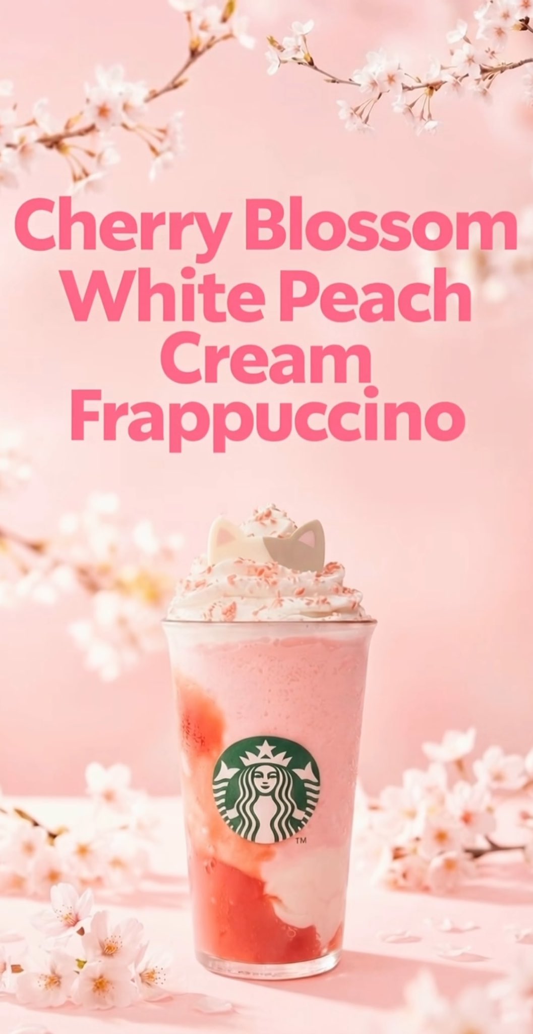 桜と白桃の春ドリンク　韓国スタバ新メニュー