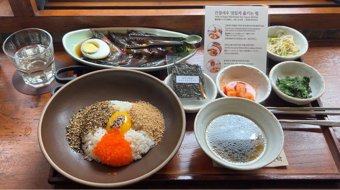 日曜ランチでも並ばず入れた江南の人気店ムウォル食膳でカンジャンセウ