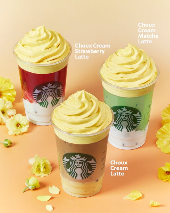 韓国スタバ春の人気ドリンク、シュクリームラテシリーズ発売