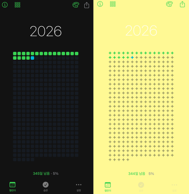 最近韓国でじわじわ話題になってる1年の進み具合が一瞬で分かるアプリ「Daily」