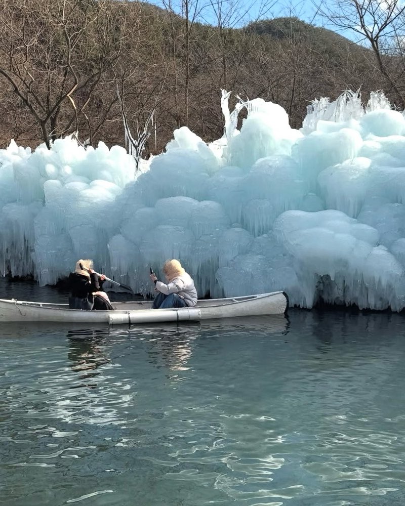 冬の韓国旅行❆慶州で話題の氷カヌー体験　幻想的すぎる景色