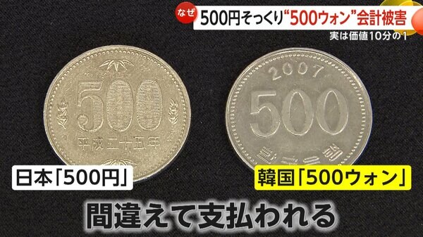 「“500円玉そっくり”500ウォンで被害続出　新大久保の店でも紛れ込み発生」